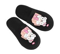 Cotton Slippers Cute Bear Sitting Inside The Gift Box With Mute Sole Sliders Comfy Slippers For Trip Outdoor Big Kid M