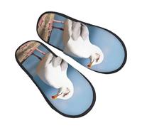 Cotton Slippers Cute Seagull Anti-Skid Sliders Reusable Slippers For Hotel Adult Christmas M