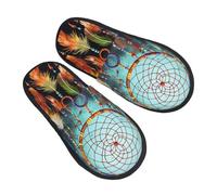 Cotton Slippers Feathers Dream Catcher Comfy Slippers Anti-Skid Shoes For Big Kid Adult Christmas M