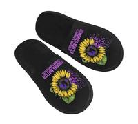 Cotton Slippers Fight Against Alzheimers Awareness Comfy Shoes Reusable Sliders For Home Bedroom Adult M