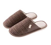Cotton Slippers for Men and Women, Washable House Sleepers, Memory Foam Insole, Non-Slip Rubber Soles, Cotton Slippers, Cosy Memory Foam for Summer Bedroom, coffee, 9 UK