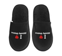 Cotton Slippers I Love Okinsky District Cotton Sliders Portable Slippers For Trip Winter Adult L