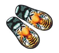 Cotton Slippers Little Fat Tiger Head Reusable Shoes Fluffy Sliders For Adult Outdoor Big Kid M