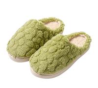 Cotton Slippers Men and Women Home Indoor Warm Thick Bottom Wear Sense of Stepping The with A Couple of Monthly Shoes Chicken Slippers for Women (Green, 40)