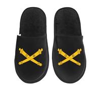 Cotton Slippers United States Army Field Artillery Collar Brass Faux Fur Sliders Warm Slippers For Winter Hotel Bedroom L