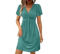 Cotton Slips for Under Dresses Womens Summer Dresses Bubble Sleeve Swing V-Neck Flowy Sundress Loose Knee Length Midi Dress for Casual Holiday Vacations Beach,My Orders UK 2024