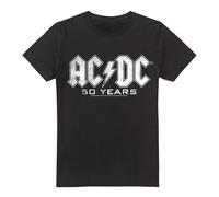 Cotton Soul ACDC 50 Years Logo Unisex T Shirt, Black, Large