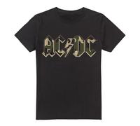 Cotton Soul ACDC Camo Logo Unisex T Shirt, Black, XXXXX-Large