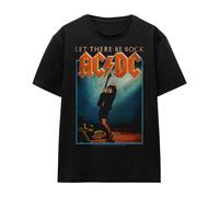 Cotton Soul ACDC Let There Be Rock Ladies T Shirt, Black, X-Large