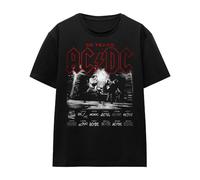 Cotton Soul ACDC Logo Stack Ladies T Shirt, Black, Medium