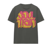 Cotton Soul Bet Soul Train Vibing Logo Ladies T Shirt, Charcoal-Large