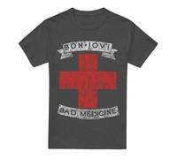 Cotton Soul Bon Jovi Bad Medicine Unisex T Shirt, Charcoal, Small