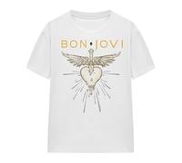 Cotton Soul Bon Jovi Greatest Hits Ladies T Shirt, White, Small
