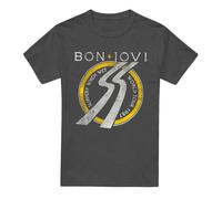 Cotton Soul Bon Jovi Slippery When Wet World Tour Unisex T Shirt, Charcoal, Medium