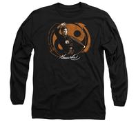 Cotton Soul Bruce Lee Jeet Kun Do Pose Unisex Long Sleeve T Shirt, Black, Large
