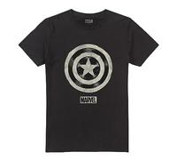 Cotton Soul Captain America Ballpoint Mens T Shirt, Black, X-Large