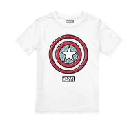 Cotton Soul Captain America Ziptone America Shield Kids T Shirt, White, 7-8 Years