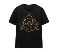 Cotton Soul Charmed Triple Linked Logo Ladies T Shirt, Black