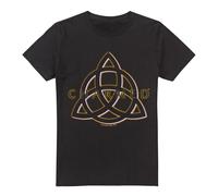Cotton Soul Charmed Triple Linked Logo Unisex T Shirt, Black, Large