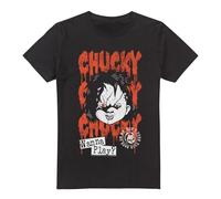 Cotton Soul Chucky Halloween Wanna Play? Unisex T Shirt, Black, XXXX-Large