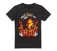 Cotton Soul Chucky See You in Hell Unisex T Shirt, Black, Small