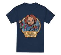 Cotton Soul Chucky Time to Play Vintage Unisex T Shirt, Navy, 2XL