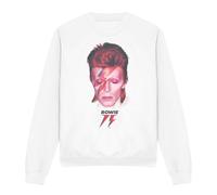 Cotton Soul David Bowie/Aladdin Sane 75 Crew Sweatshirt, White, Large