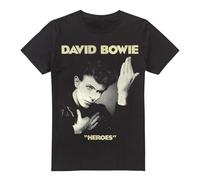 Cotton Soul David Bowie Heroes Unisex T Shirt, Black, Large