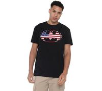 Cotton Soul DC Comics Batman American Flag Oval Unisex T Shirt, Black
