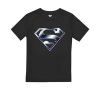 Cotton Soul DC Comics Superman Chrome Logo Boys T Shirt, Black, 9-10 Years