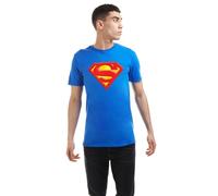 Cotton Soul DC Comics Superman Embossed Logo Unisex T Shirt, Royal, Small