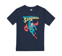 Cotton Soul DC Comics Superman Superhero Boys T Shirt, Navy, 3-4 Years