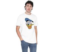 Cotton Soul Disney Donald Duck Face Vintage Mens T Shirt, White, XLG