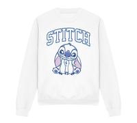 Cotton Soul Disney Lilo And Stitch Brush Stroke Collegiate Adults Crew Sweatshirt, White, Medium