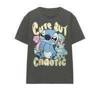 Cotton Soul Disney Lilo and Stitch Cute But Chaotic Womens Classic T Shirt, Charcoal, X-Large