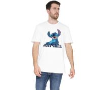 Cotton Soul Disney Lilo and Stitch Just Chill Mens T Shirt, White, SML