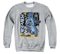 Cotton Soul Disney Lilo And Stitch Space Anime Mens Crew Sweatshirt, Grey Heather, XXL