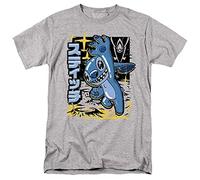 Cotton Soul Disney Lilo and Stitch Space Anime Mens T Shirt, Grey Heather, MED