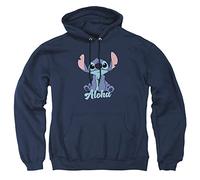 Cotton Soul Disney Lilo & Stitch Aloha Unisex Hoodie, Navy, X-Large