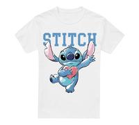 Cotton Soul Disney Lilo & Stitch Clutching Hearts Unisex T Shirt, White, Small
