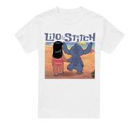 Cotton Soul Disney Lilo & Stitch Into The Sunset Unisex T Shirt, White, XX-Large