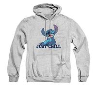 Cotton Soul Disney Lilo & Stitch Just Chill Unisex Hoodie, Grey Heather, Medium