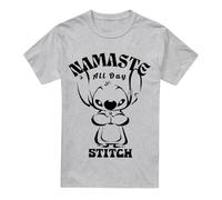 Cotton Soul Disney Lilo & Stitch Namaste All Day Unisex T Shirt, Athletic Heather, X-Large