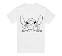 Cotton Soul Disney Lilo & Stitch Relax & Sketch Unisex T Shirt, White, Small