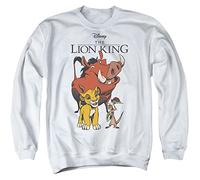 Cotton Soul Disney Lion King Simba Pumbaa Mens Crew Sweatshirt, White, LRG
