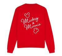 Cotton Soul Disney Mickey And Minnie Classic Signatures Unisex Sweatshirt, Red, XX-Large