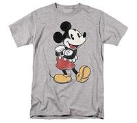 Cotton Soul Disney Mickey Mouse Classic Pose Mens T Shirt, Grey Heather, MED