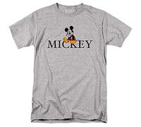 Cotton Soul Disney Mickey Mouse Classic Sitting Mens T Shirt, Grey Heather, MED