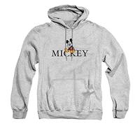 Cotton Soul Disney Mickey Mouse Classic Sitting Unisex Hoodie, Grey Heather, Medium