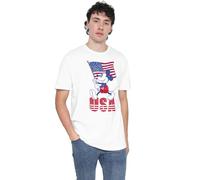 Cotton Soul Disney Mickey Mouse USA Mens T Shirt, White, XXL